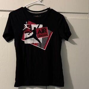 Jordan Black Tee with Red and White Graphic